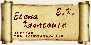 Elena Kasalović vizit kartica